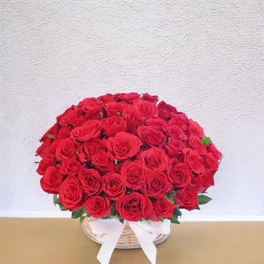 51 Red Roses in Basket
